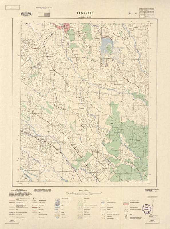 Coihueco 363730 - 714500 [material cartográfico] : Instituto Geográfico Militar de Chile.