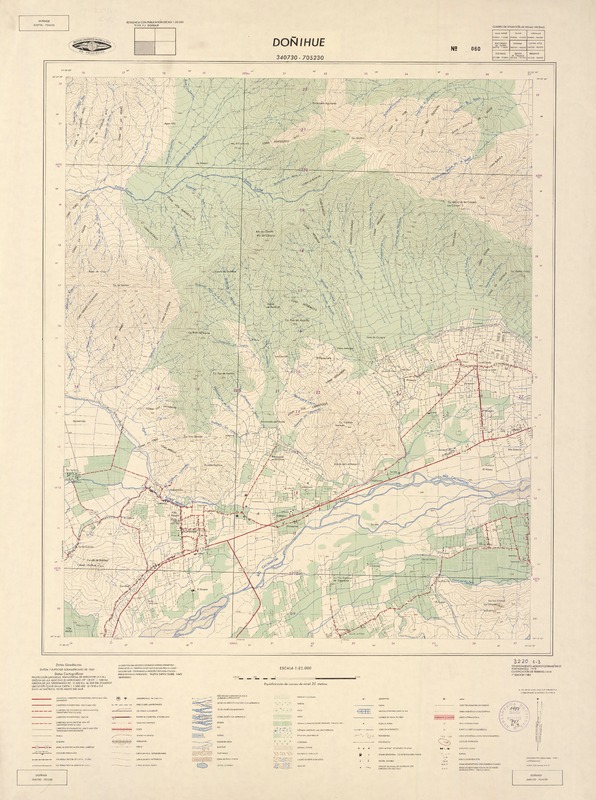 Doñihue 340730 - 705230 [material cartográfico] : Instituto Geográfico Militar de Chile.