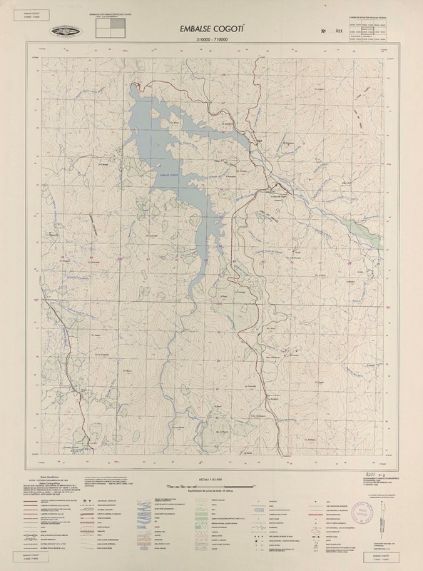 Embalse Cogotí 310000 - 710000 [material cartográfico] : Instituto Geográfico Militar de Chile.