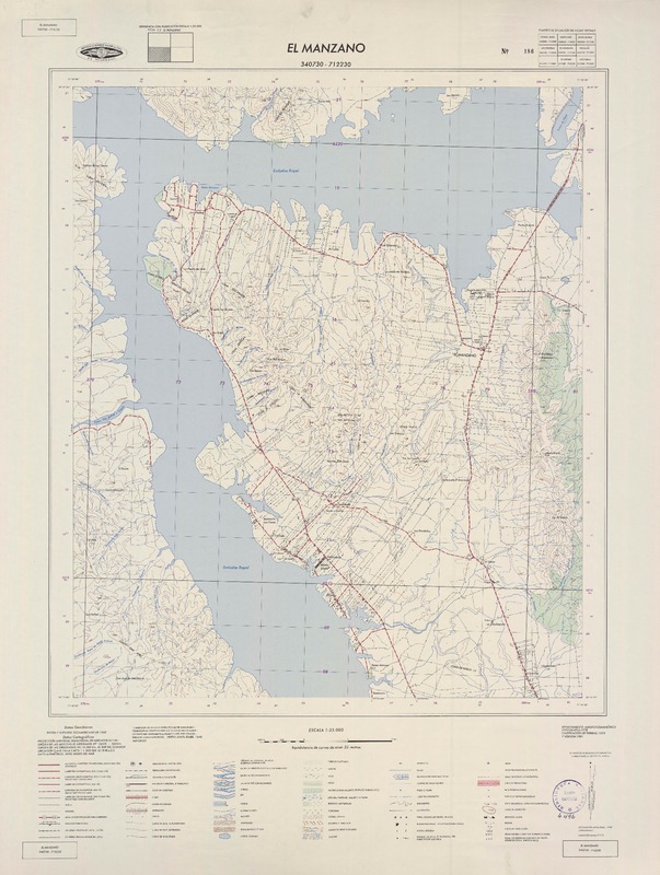 El Manzano 340730 - 712230 [material cartográfico] : Instituto Geográfico Militar de Chile.
