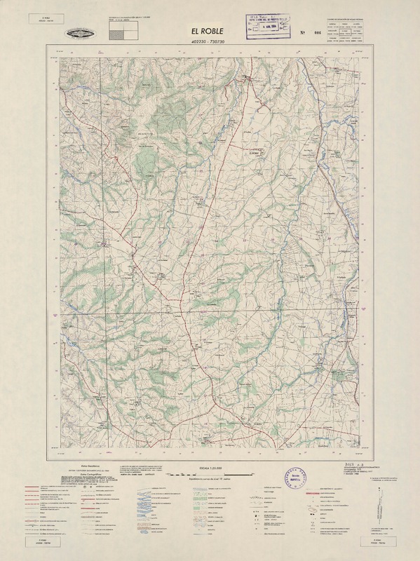 El Roble 402230 - 730730 [material cartográfico] : Instituto Geográfico Militar de Chile.