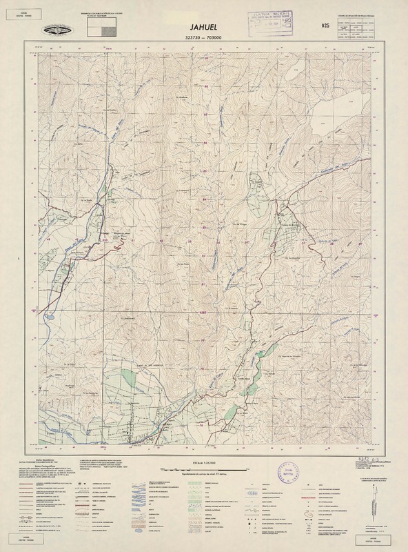 Jahuel 323730 - 703000 [material cartográfico] : Instituto Geográfico Militar de Chile.