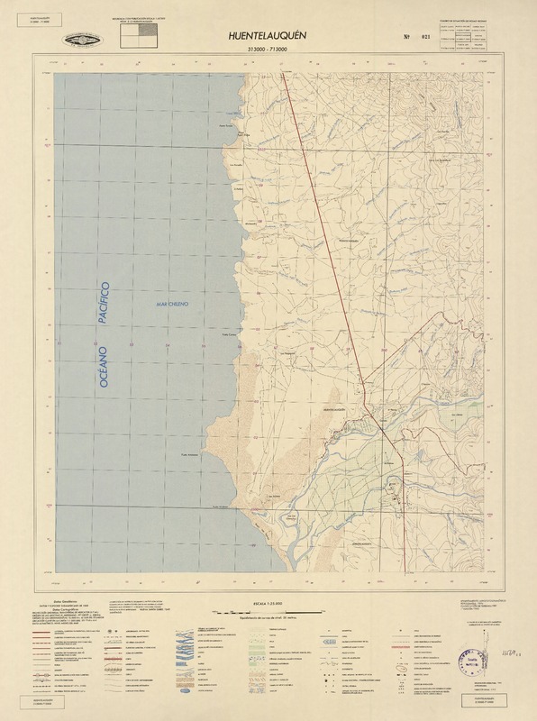Huentelauquén 313000 - 713000 [material cartográfico] : Instituto Geográfico Militar de Chile.