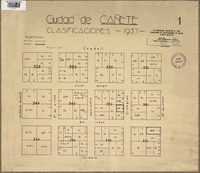 Ciudad de Cañete clasificcaiones-1937- [material cartográfico] : Asociación Chilena de Aseguradores Comite Incendio.