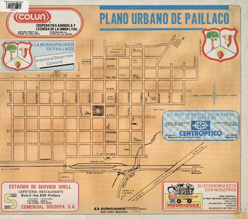 Plano Urbano de Paillaco  [material cartográfico]