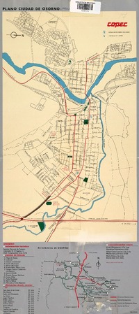 Plano y datos de la ciudad de Osorno Copec [material cartográfico] : mapa y texto Hernán García Vidal