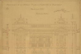 Propiedad de la Sra. Marta Morandé de Rogers Delicias 773 [dibujo arquitectónico] : Ricardo Larraín Bravo.