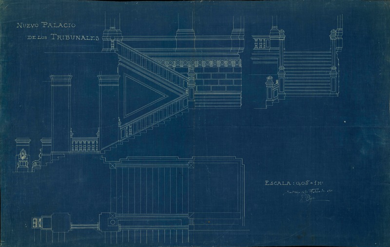 Nuevo Palacio de los Tribunales  [dibujo arquitectónico] E. Doyère.