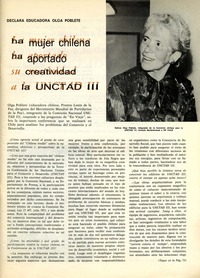 La mujer chilena ha aportado su creatividad a la UNCTAD III  [artículo]
