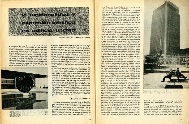 La funcionalidad y expresión artística en edificio UNCTAD  [artículo] fotografías de Armindo Cardoso.