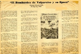 El bombardeo de Valparaíso y su época  [artículo] Christian Brahe.