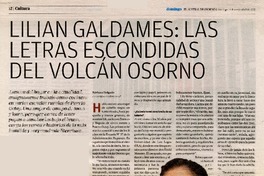 Lilian Galdames : Las letras escondidas del Volcán Osorno (entrevista) [artículo] Bárbara Delgado.