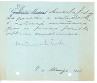 [Carta], 1921 mar. 9 Santiago, Chile <a> Pedro Aguirre Cerda, Chile