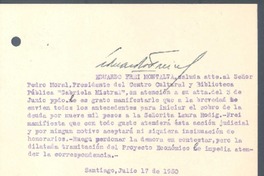 [Carta], 1950 jul. 17 Santiago, Chile <a> Pedro Moral