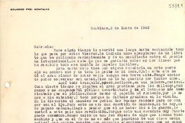 [Carta] 1943 ene. 2, Santiago, [Chile] [a] Gabriela Mistral