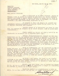 [Carta] 1948 ago. 23, Santiago, [Chile] [a] Gabriela Mistral, Santa Bárbara, California, [EE.UU.]