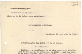 [Circular] N° 11, 1935 jun. 28, Santiago, [Chile] [a] Conciudadanos del Senado y la Cámara de Diputados