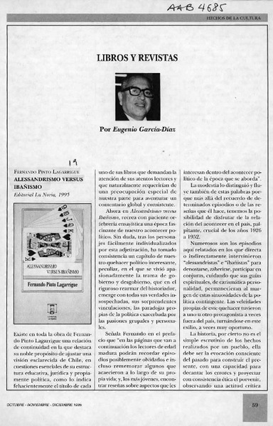 Alessandrismo versus Ibañismo  [artículo] Eugenio García-Díaz.
