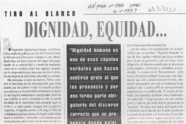 Dignidad, equidad --  [artículo] Fernando Villegas.