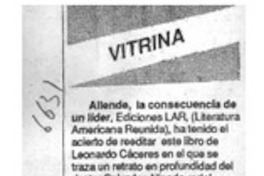 Allende, la consecuencia de un líder  [artículo].