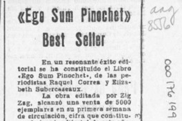 "Ego sum Pinochet" best seller  [artículo].
