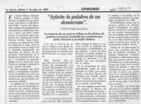 "Aylwin, la palabra de un democráta"  [artículo] Tomás Pablo Elorza.