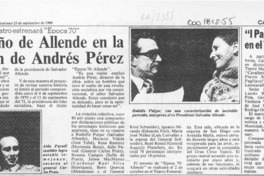El Sueño de Allende en la versión de Andrés Pérez  [artículo].