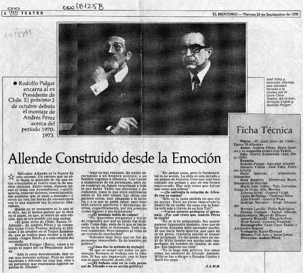 Allende construido desde la emoción  [artículo] J. A. M. H.