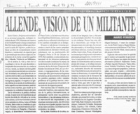 Allende, visión de un militante  [artículo] Mario Ferrero.