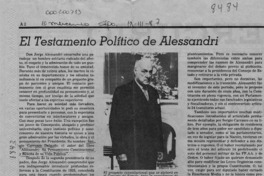 El testamento político de Alessandri  [artículo] Eduardo Boetsch G. H.