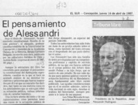 El pensamiento de Alessandri  [artículo] Luis Felipe Moncada Arroyo.