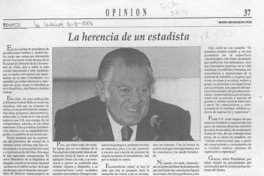 La herencia de un estadista  [artículo] Mario Mosquera Ruiz.
