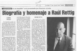 Biografía y homenaje a Raúl Rettig  [artículo]