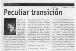 Peculiar transición  [artículo] Fernando Villegas