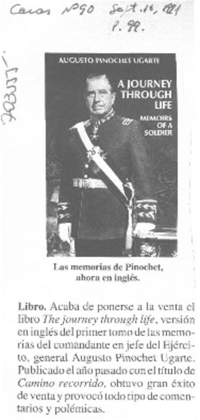 Las Memorias de Pinochet ahora en inglés.