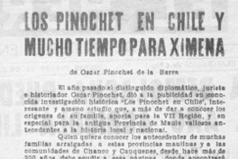 Los Pinochet en Chile y mucho tiempo para Ximena