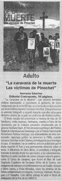 "La caravana de la muerte las víctimas de Pinochet".
