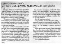 Cuento de Galeano y el libro "Allende, Mason", de Juan Rocha.