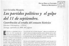 Los partidos políticos y el golpe de Estado del 11 de septiembre  [artículo] Manuel Loyola T.