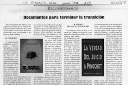 Documentos para terminar la transición  [artículo]