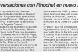 Conversaciones con Pinochet en nuevo libro  [artículo]