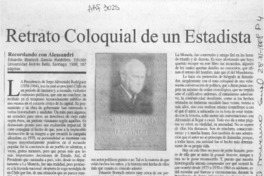 Retrato coloquial de un estadista  [artículo] Francisco José Folch.