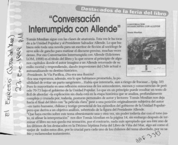 "Conversación interrumpida con Allende"  [artículo].