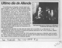 Ultimo día de Allende  [artículo].