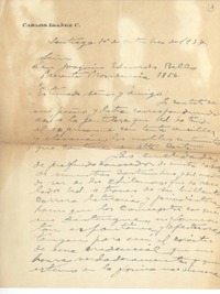 [Carta] 1937 oct. 1, Santiago, Chile [a] Joaquín Edwards Bello