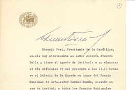 [Carta] 1965 ene. 18, Santiago, Chile [a] Joaquín Edwards Bello