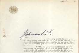 [Carta] 1960 abril 1, Santiago, Chile [a] Juan Mujica, Arequipa, Perú