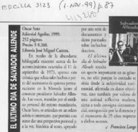 El último día de Salvador Allende  [artículo] Francisca Lange