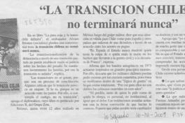 La transición chilena no terminará nunca  [artículo] Francisco Jara
