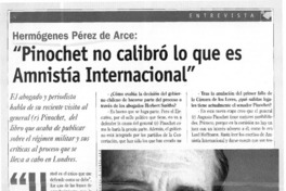 "Pinochet no calibró lo que es Amnistía Internacional"  [artículo]